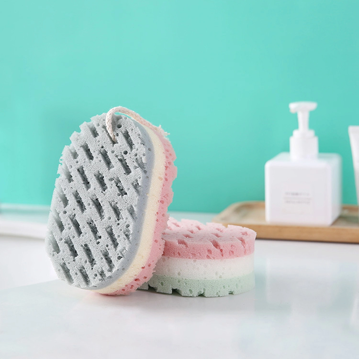 Three Layer Soft Bath Sponge Shower Sponge Gentle Body Sponge
