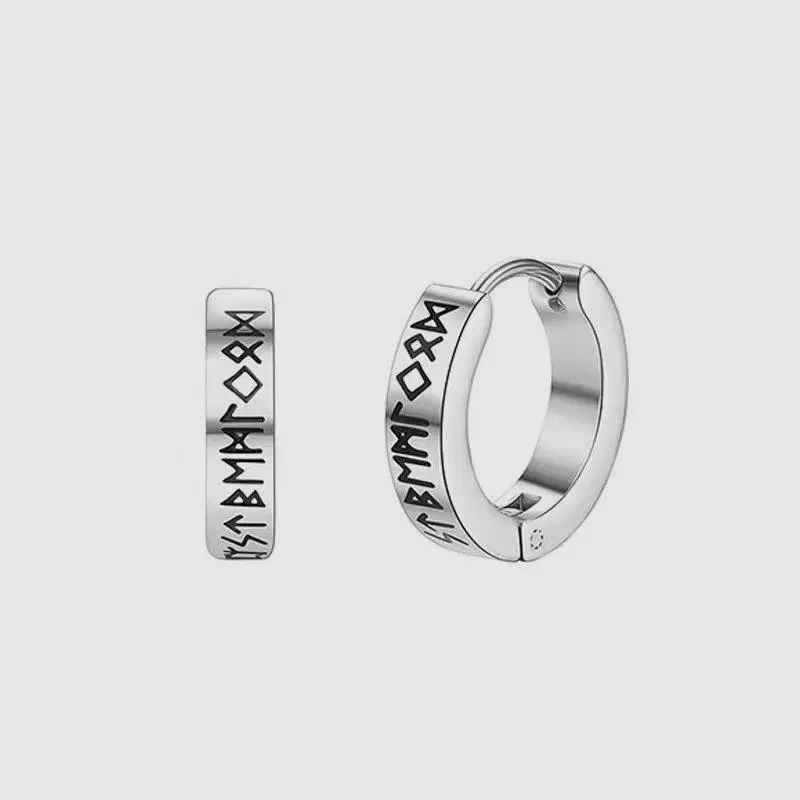 Men's Metal Stud Earrings Personality Single Roman Numerals