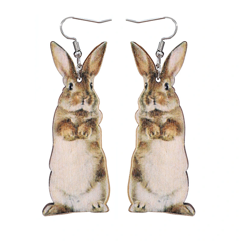 Halloween Animal Western Style Wood Wooden Earrings