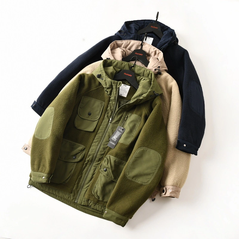 Thickened Polar Fleece Loose Multicolor Cotton-padded Jacket For Men