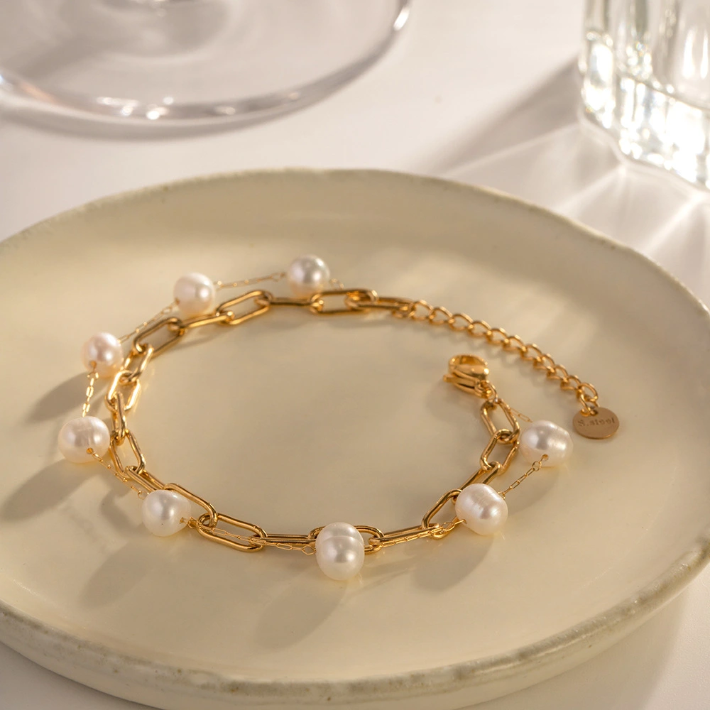 French Elegant Bracelet Women's Freshwater Pearl Bracelet