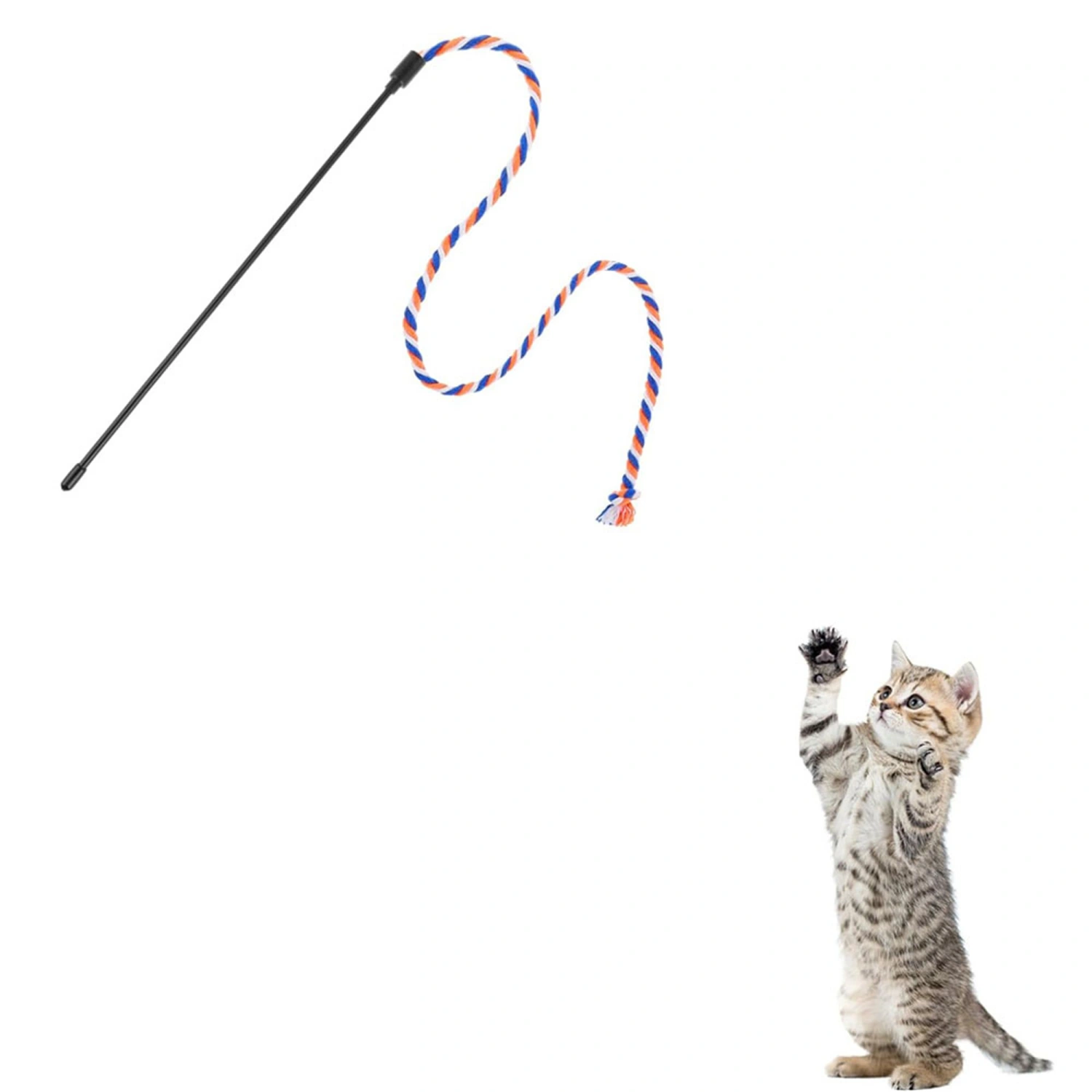Cat Wand Teaser Toy Interactive Cat Toys for Indoor Cats Kittens Kitty