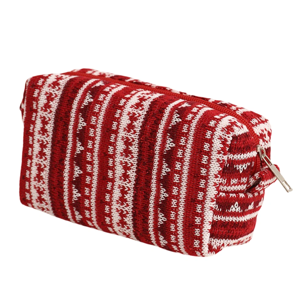 Women Knit Makeup Bag Cosmetic Bag Christmas Travel Toiletry Bag