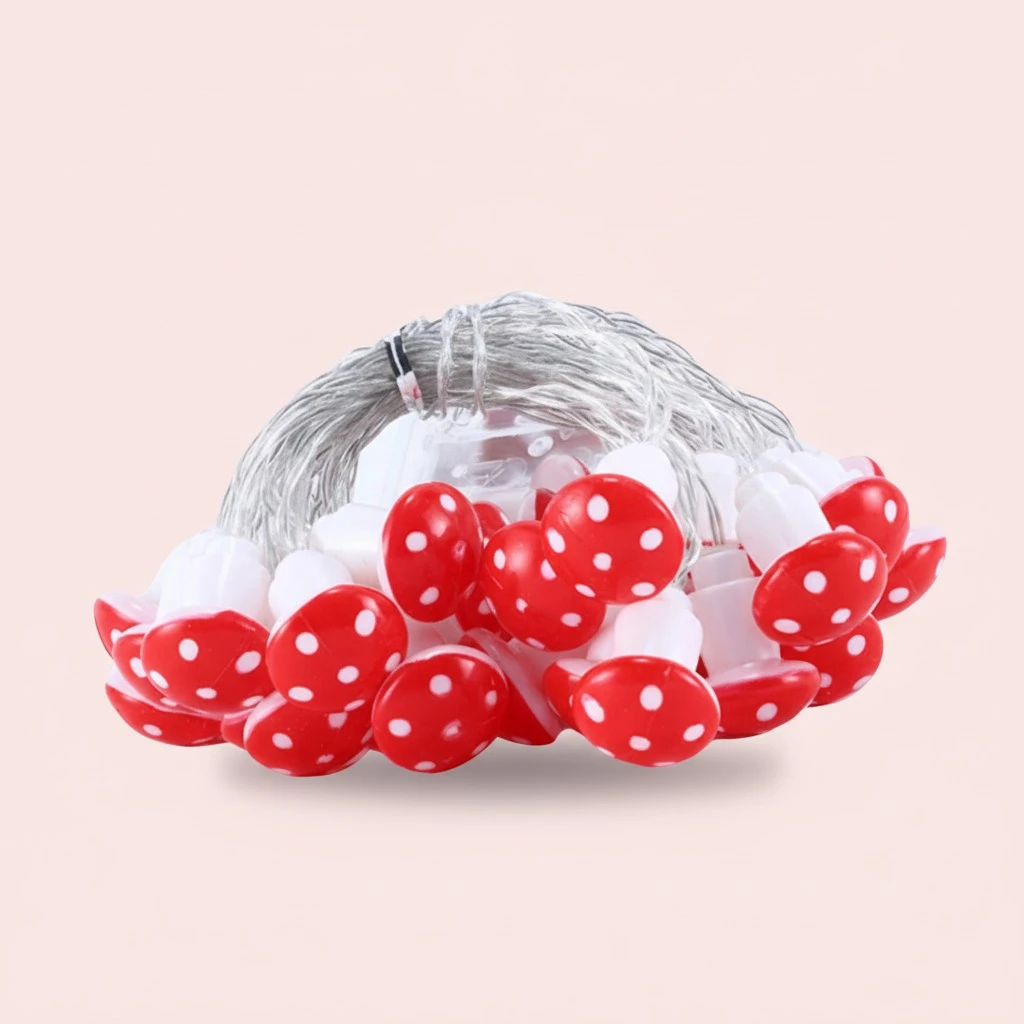 Mushroom Solar Lights, LED String Lights, Lightweight Hanging Light