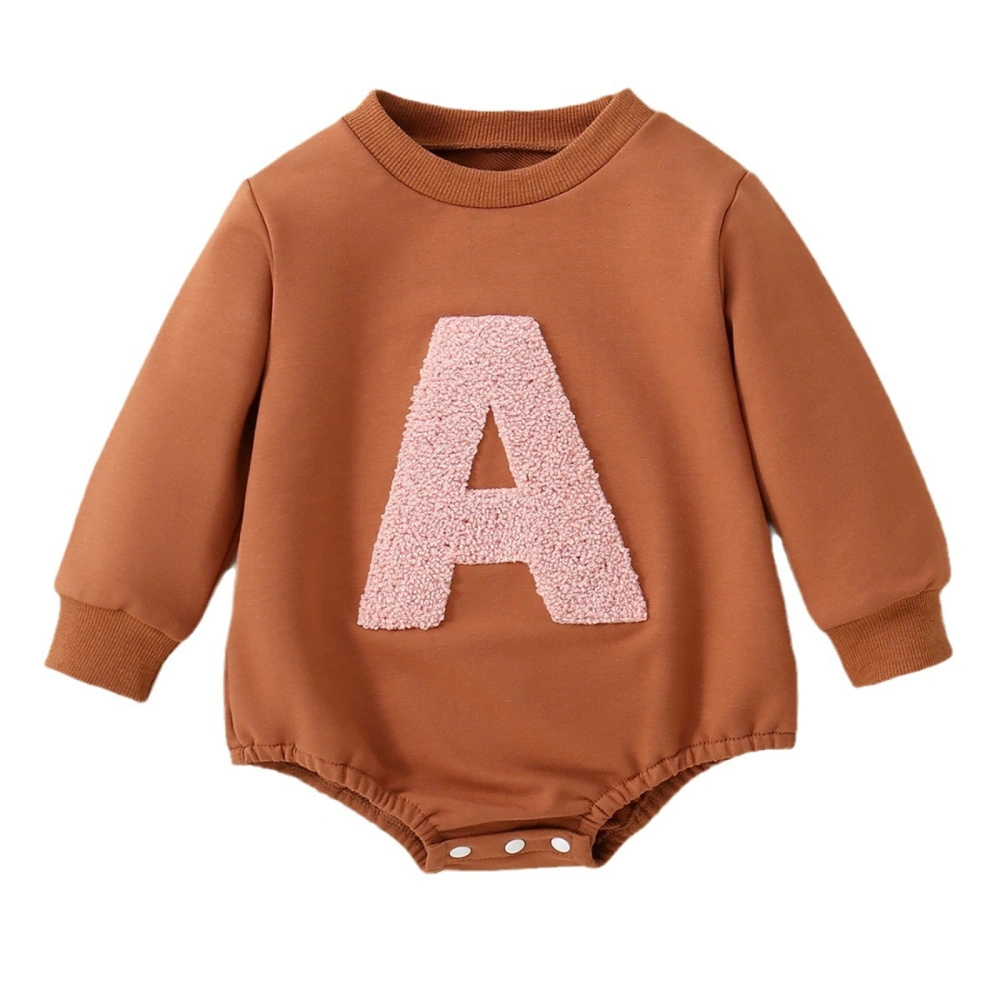 Baby Girls Sweatshirt Romper Letter Embroidery Long Sleeve Jumpsuits 