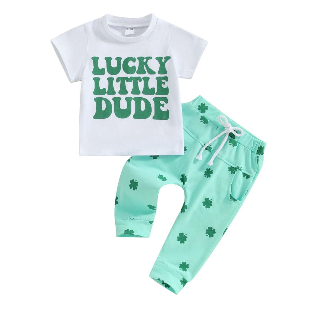 Baby Irish Holiday Clothes Letter Print Short Sleeve T-Shirt Pants