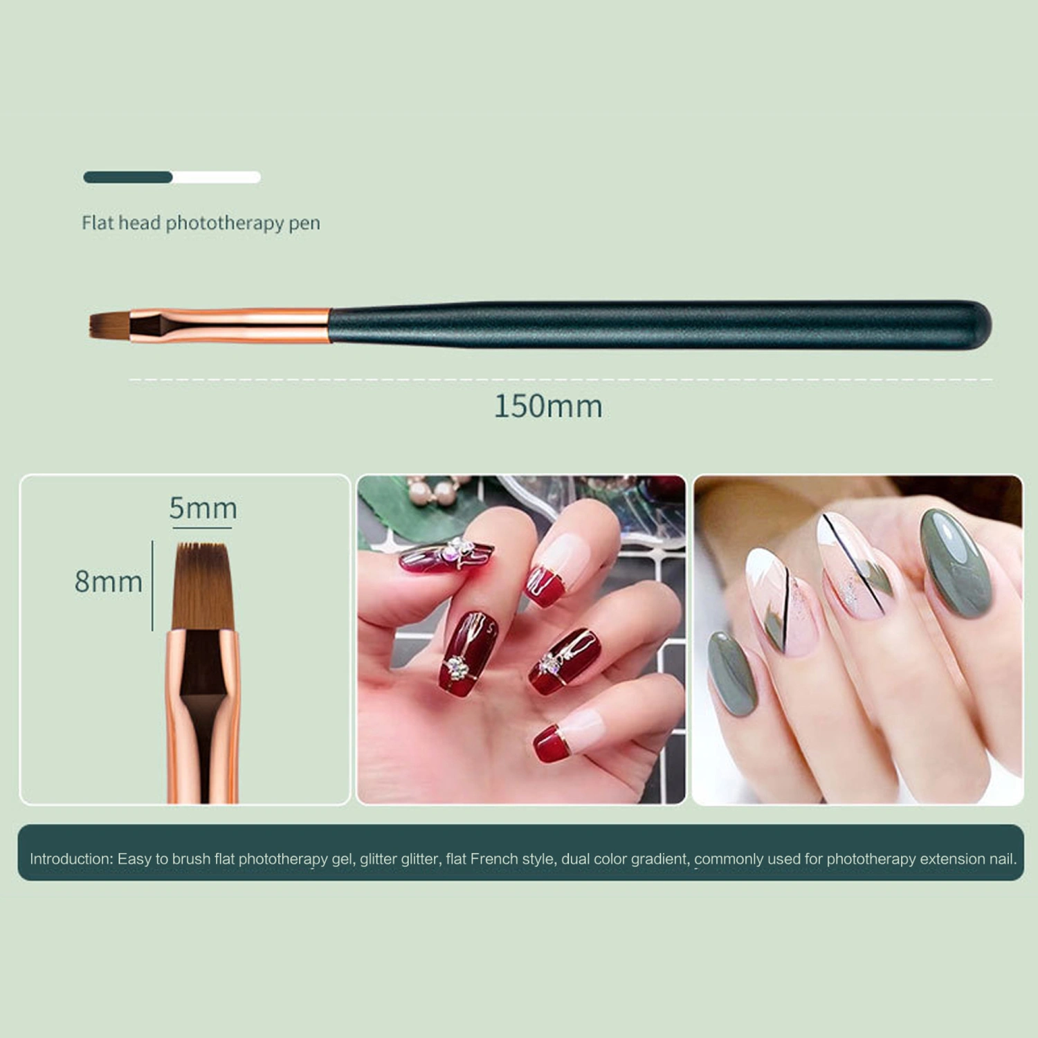 Nail Art Brush Set, Professional Long Handle DIY Nail Art Tool