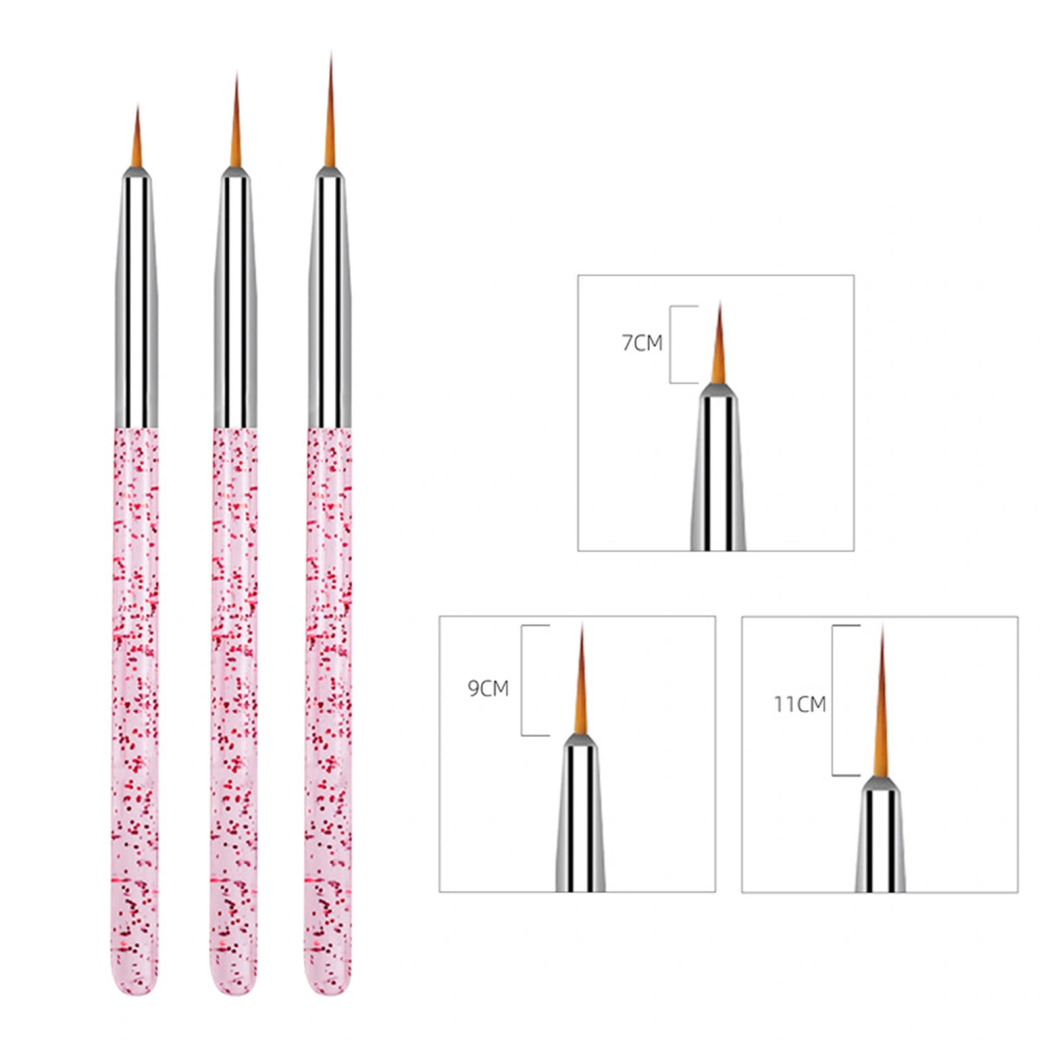 Nail Art Brushes with Nail Buffer, Nail Brushes for Nail Art for Home