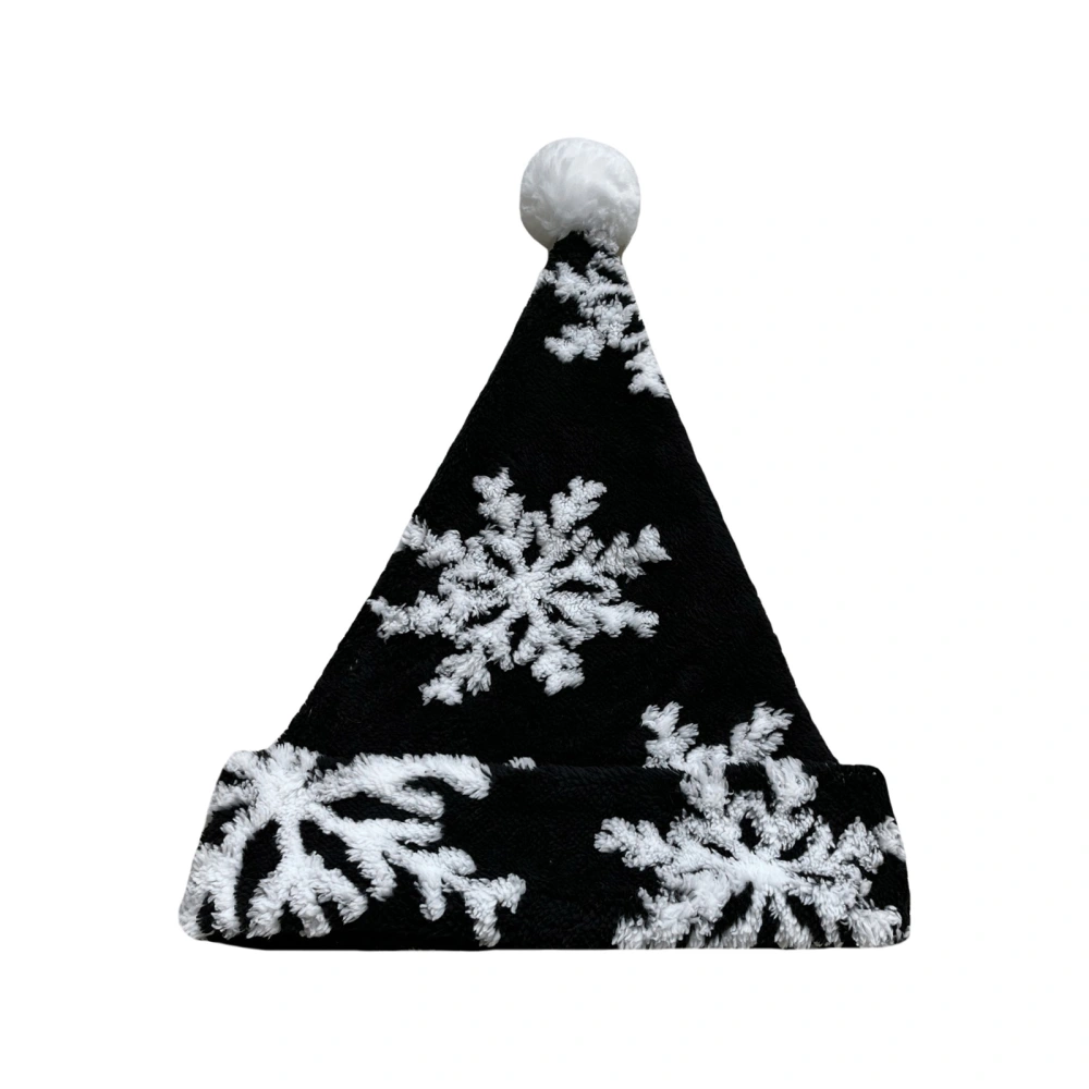 Black Santa Hat Classic Snowflake Christmas Party Hats for Cosplay