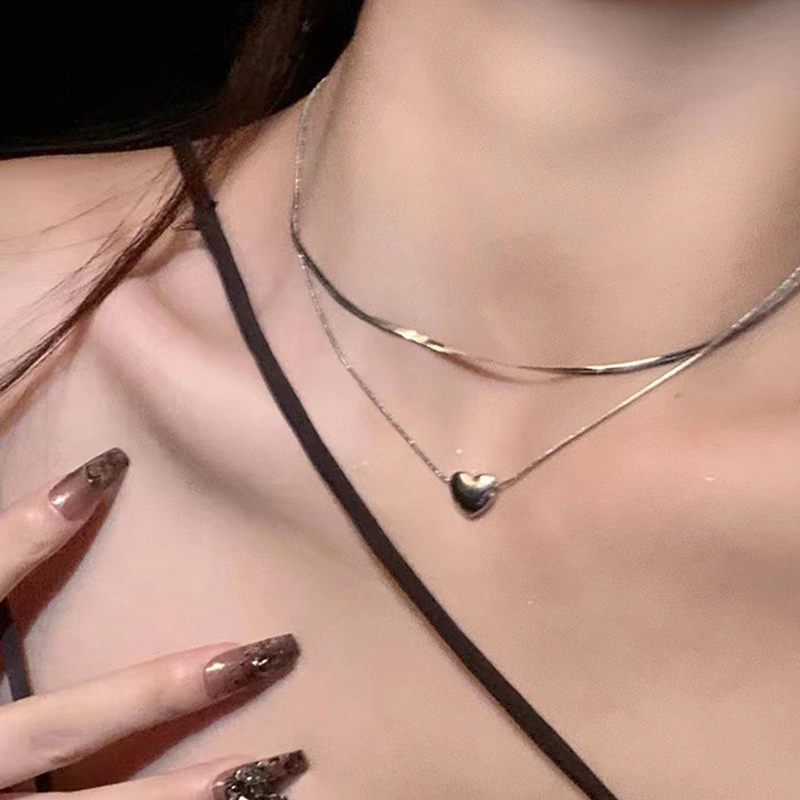 Layered Choker Necklace Small Heart Necklace Chain Layering Necklace