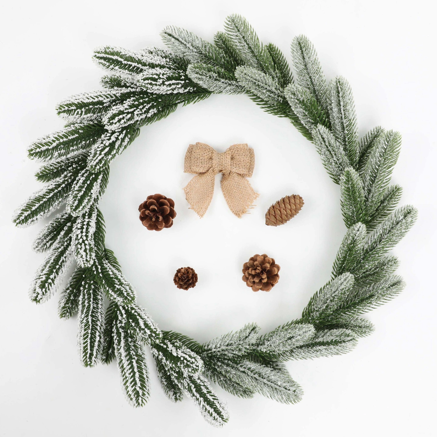 Christmas Artificial Pine Branches 10 Inches Pine Needle DIY Wreath