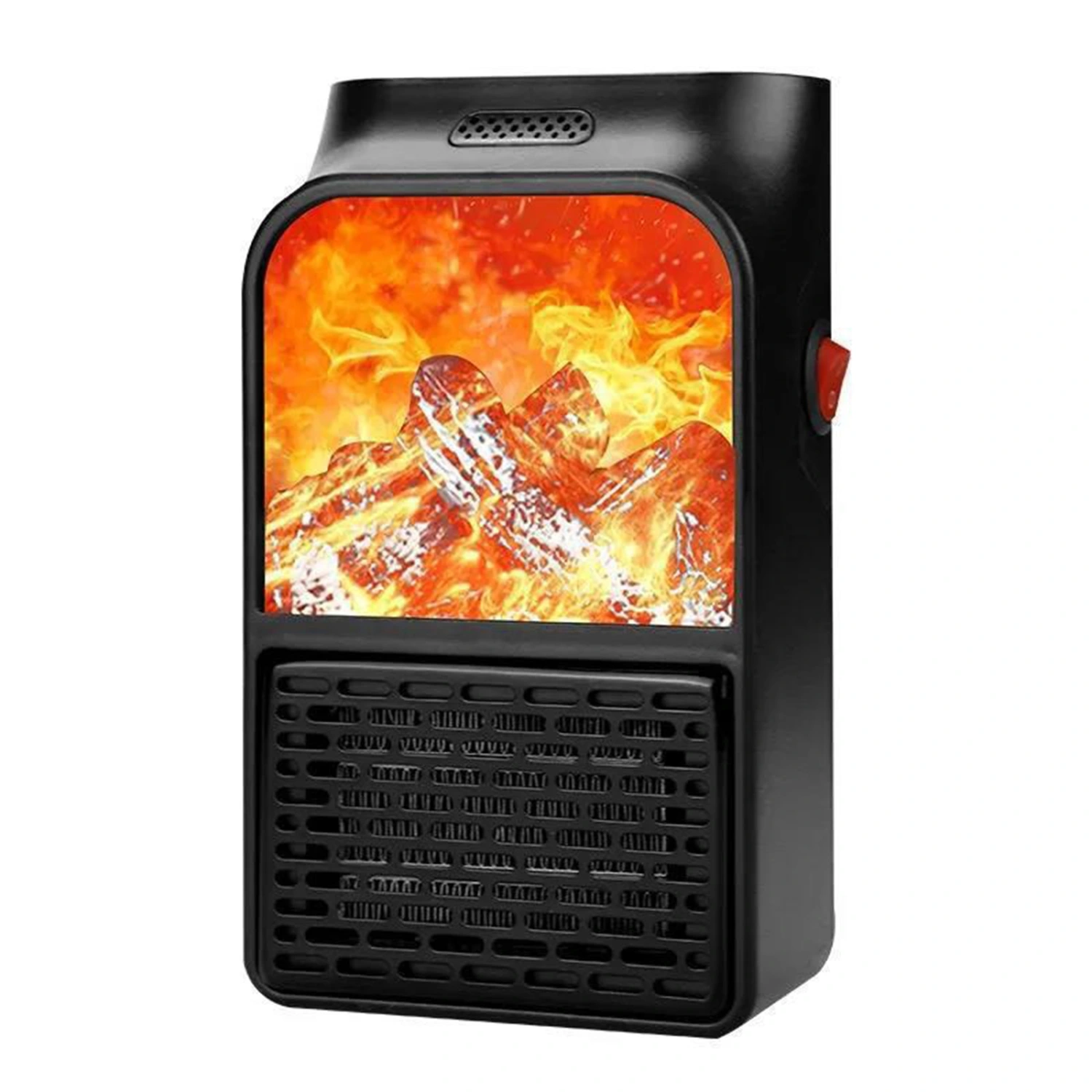 Small Portable Space Heater for Indoor Use with Realistic 3D Flame