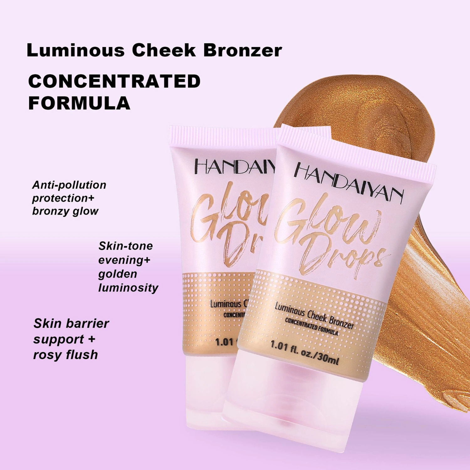 Glow Liquid Bronzer Long Lasting Shimmer Cream Luminizer Highlighter