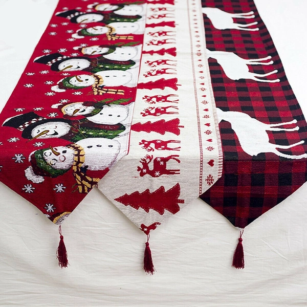 Table Runner Cover Tablecloth Cloth Christmas Decorations Cotton Linen Xmas Home