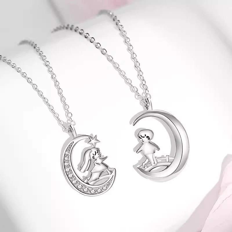 Meet Queqiao Couple Necklace Niche High-grade Design Star Moon