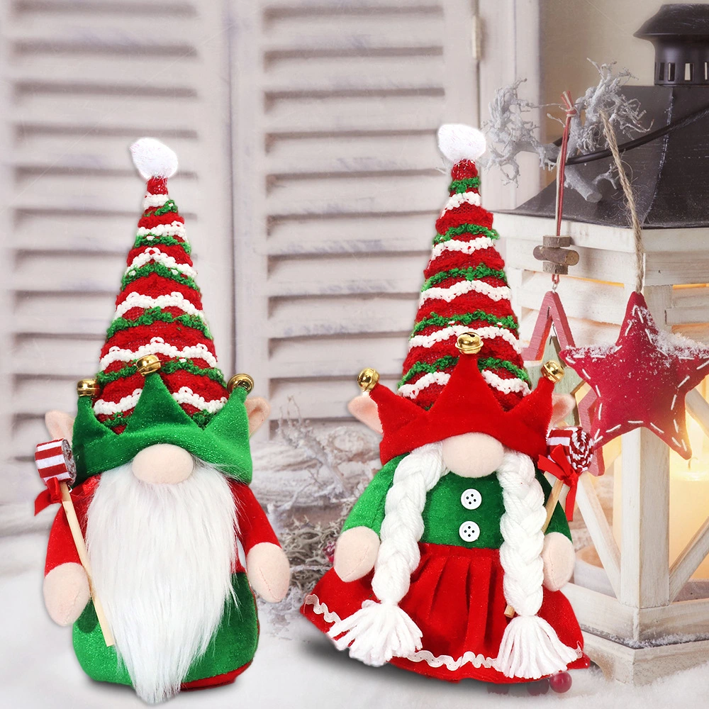 Couple Elf Santa Claus Doll Ornaments