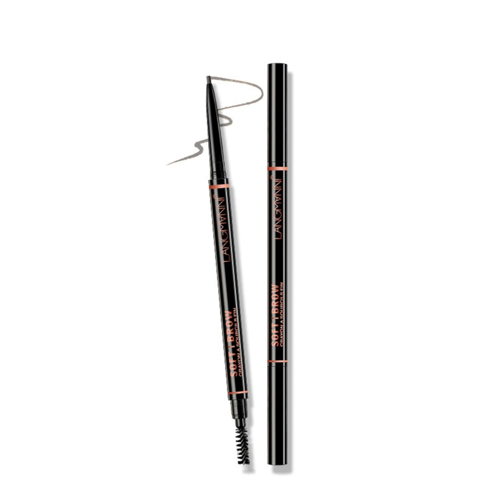 Eyebrow Pencil, 1.5mm Super Fine Dual End Waterproof Natural Cosmetics