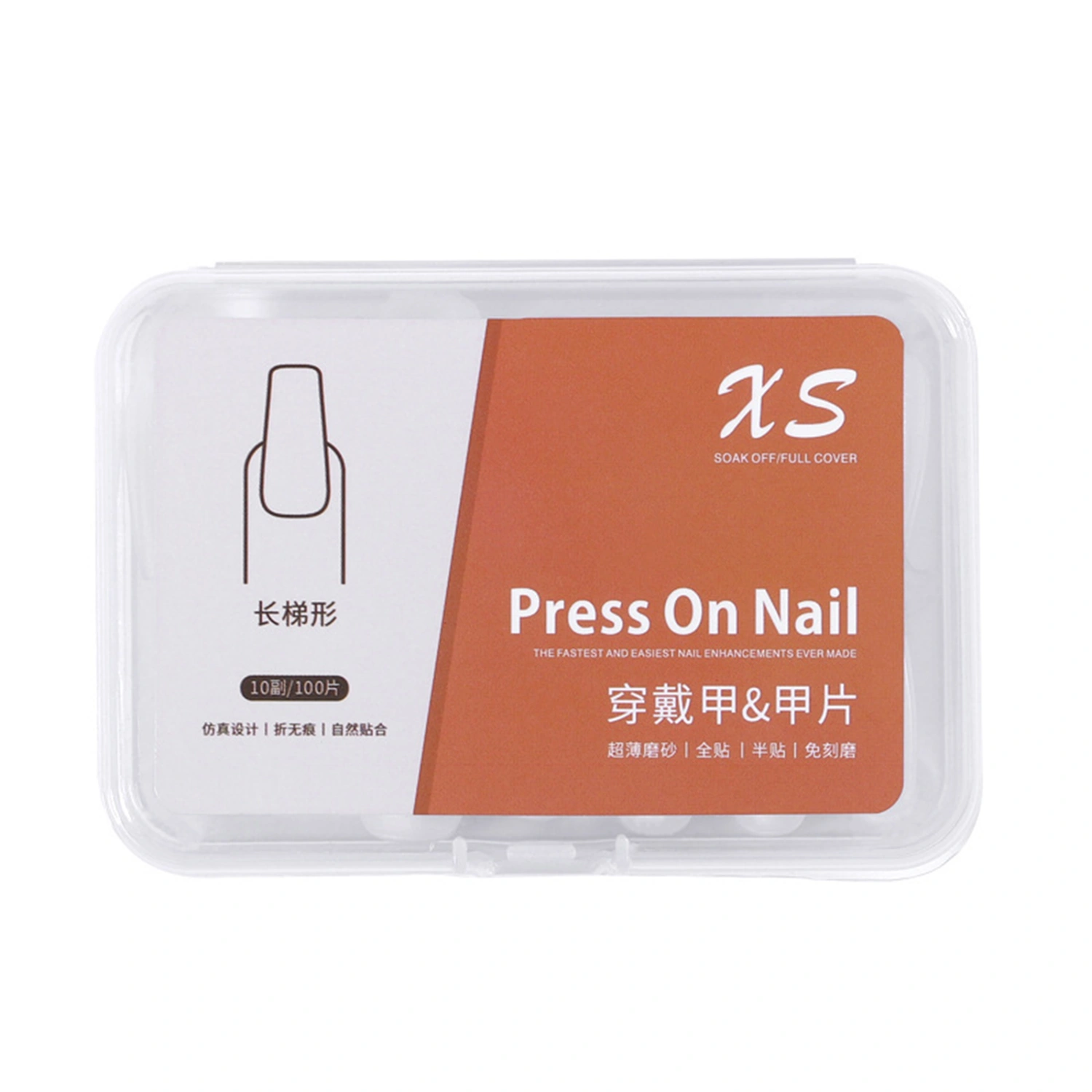 False Nail Tip, 100 PCS Full Cover Clear Fake Nail Tips, Nail Clipper