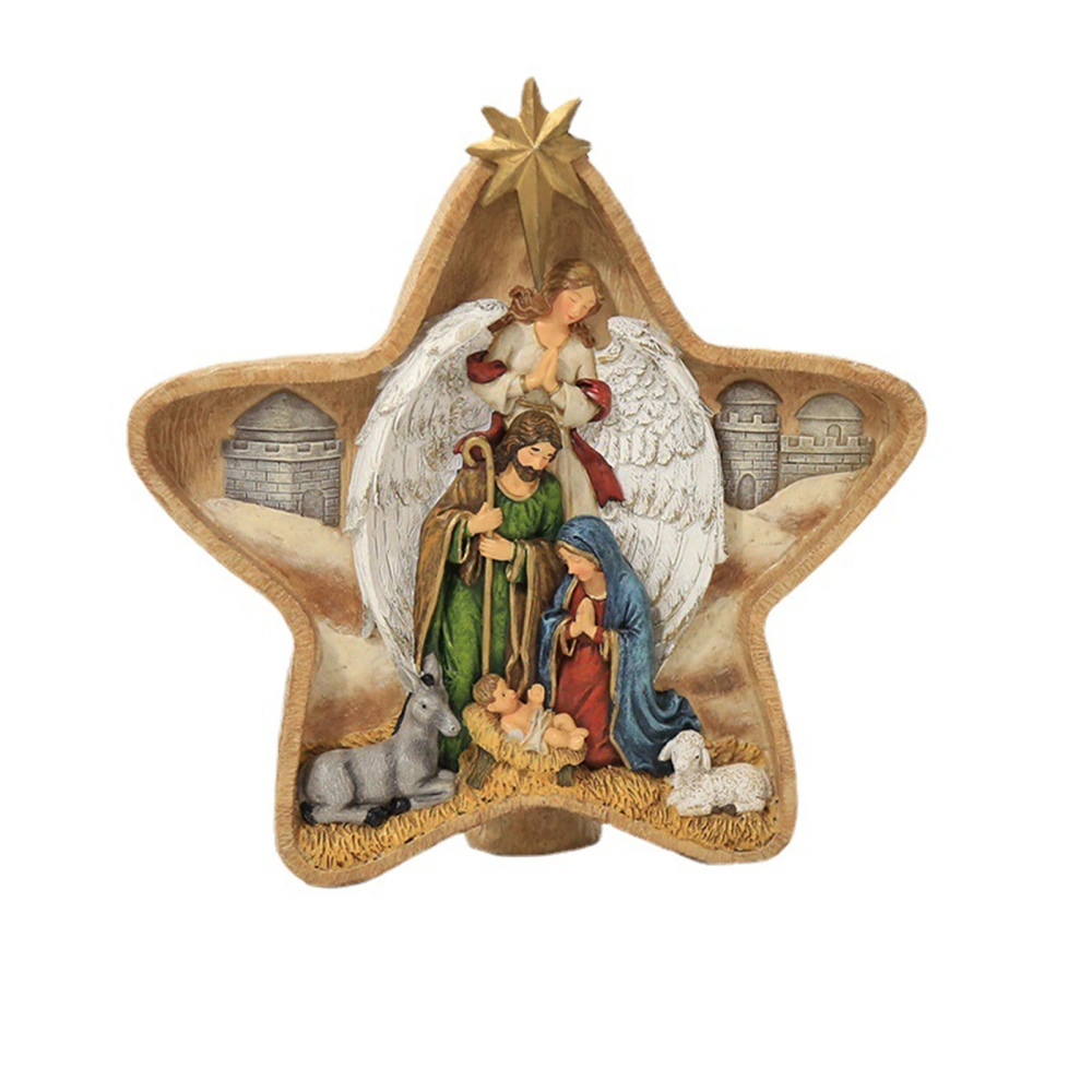 Jesus Born Nativity Scene Christian Easter Decoration Ornament