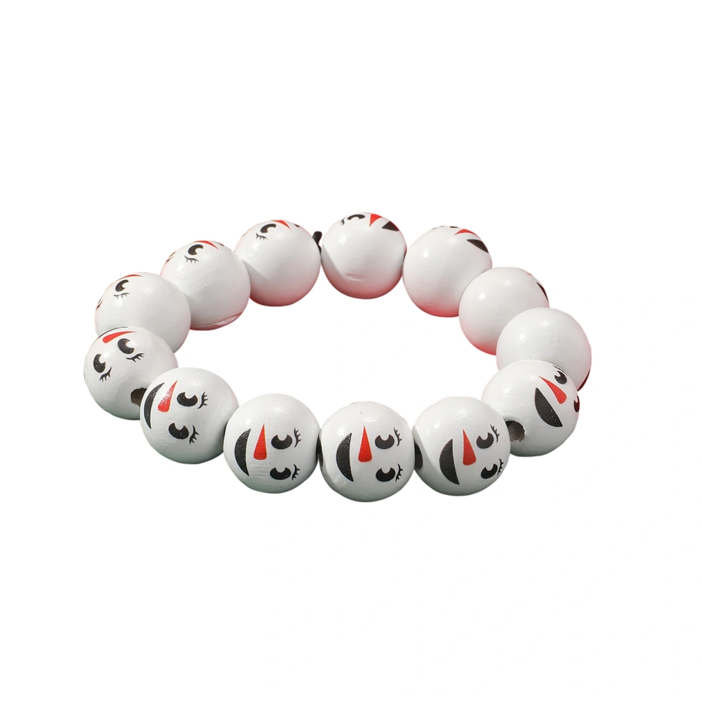 Christmas Wood Bead Bracelets Cartoon Santa Claus Beaded Bracelets