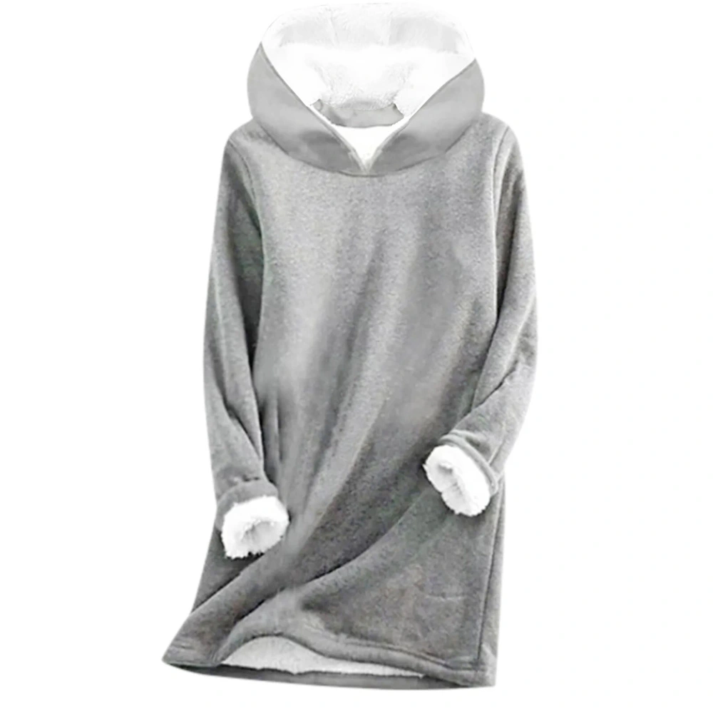 Women Hoodie, Long Sleeve Hooded Plush Lining Sweatshirt Pullover