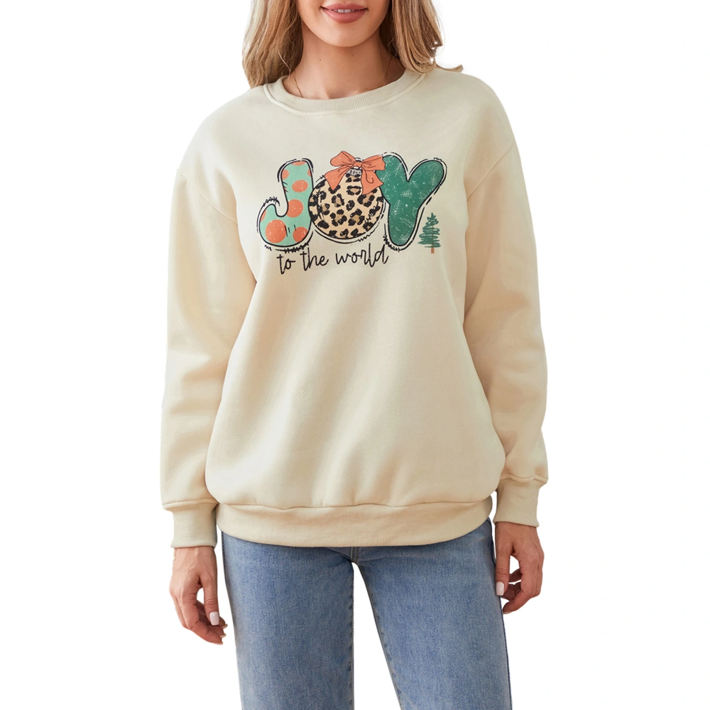 Women’s Christmas Sweatshirts Long Sleeve Letter Ball Print PulloverS