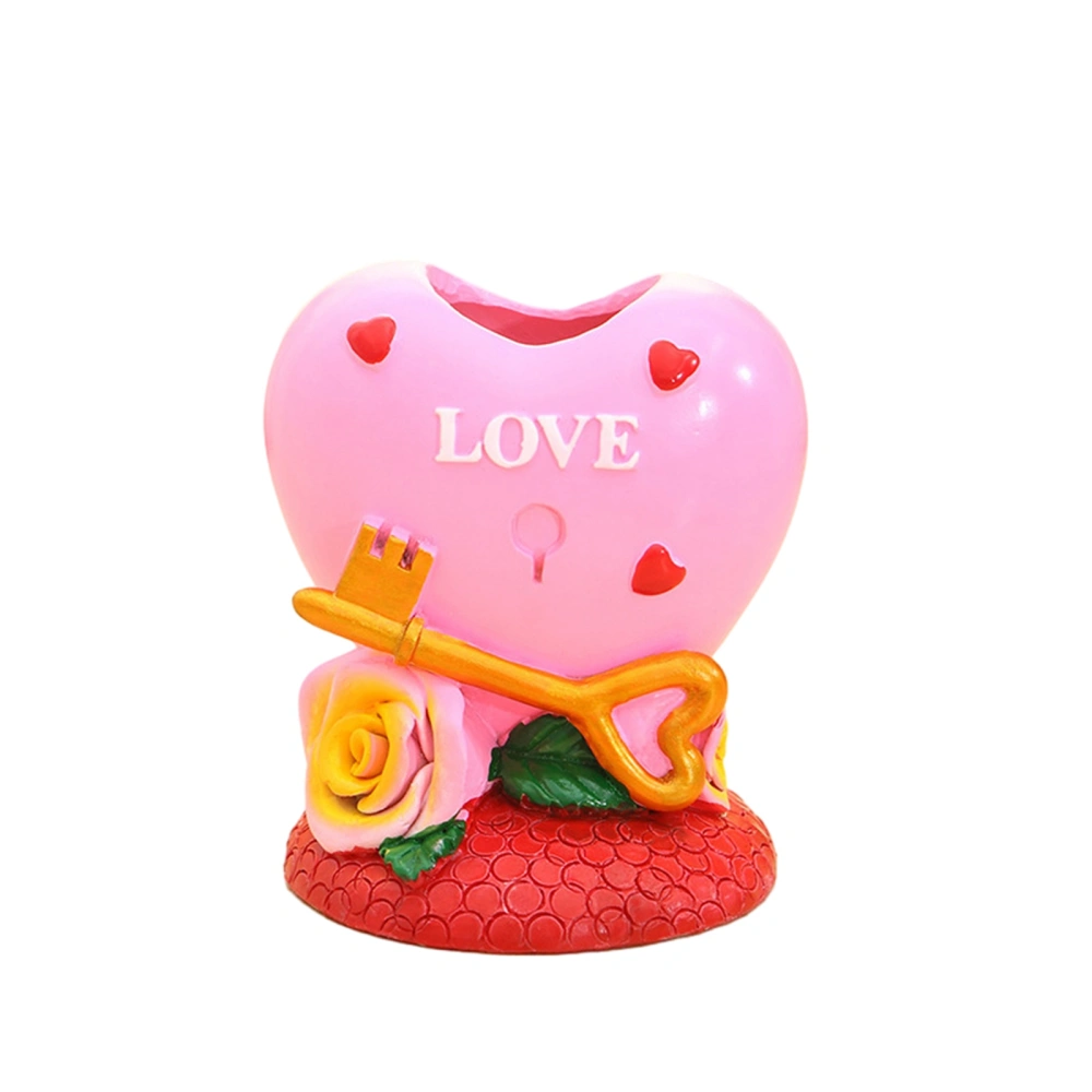 Resin Heart Shaped Planter Funny Cactus Succulent Flower Vase