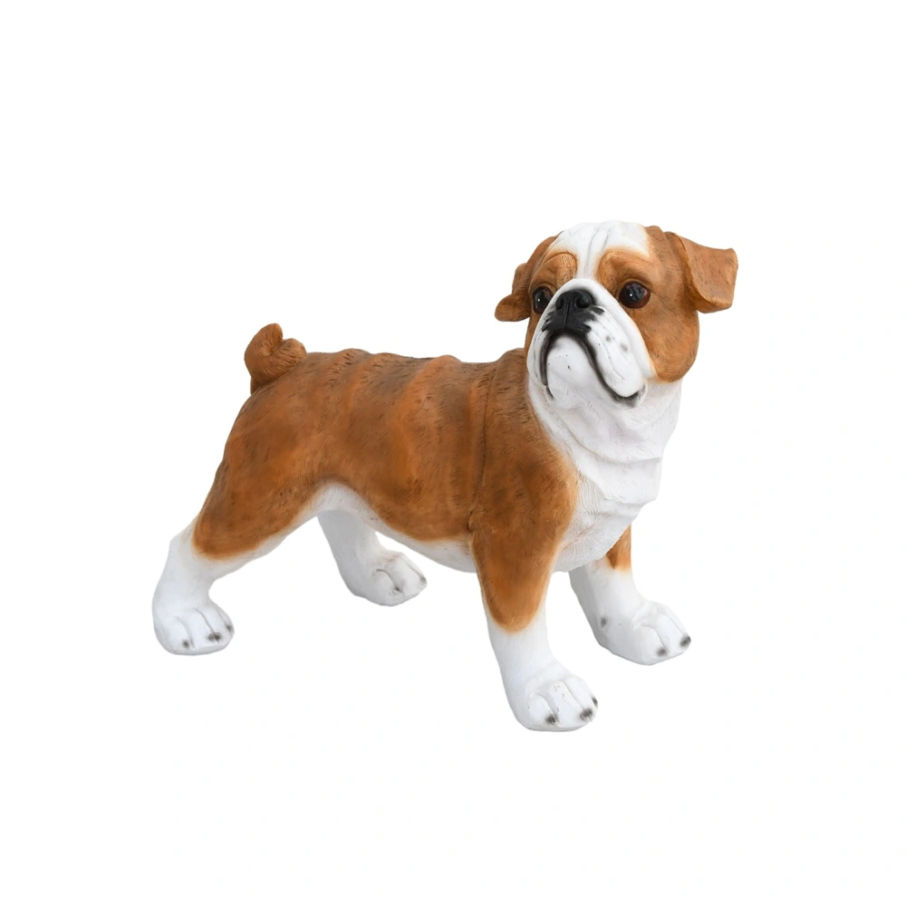 Resin Bulldog Statue Cute Dog Art Figurines Decorative Desk Sculptures