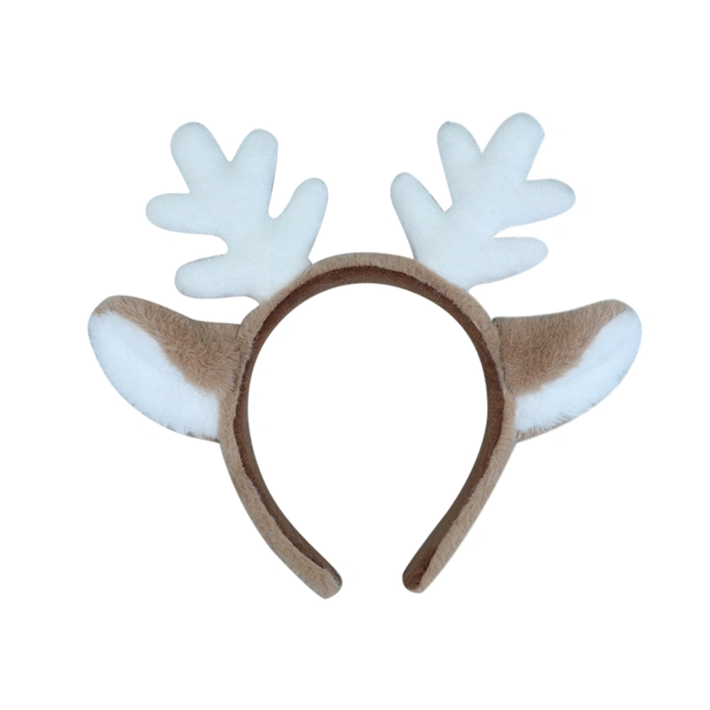 Reindeer Antlers Headband Cute Cosplay Hair Band with Snowflakes Ears 