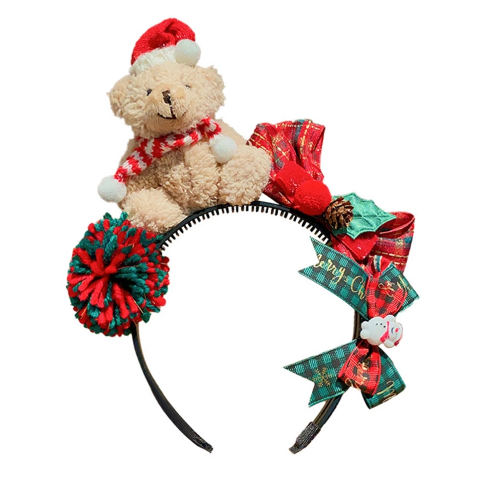 Girls Christmas Cartoon Headband Christmas Hat Bear Costume Headwear