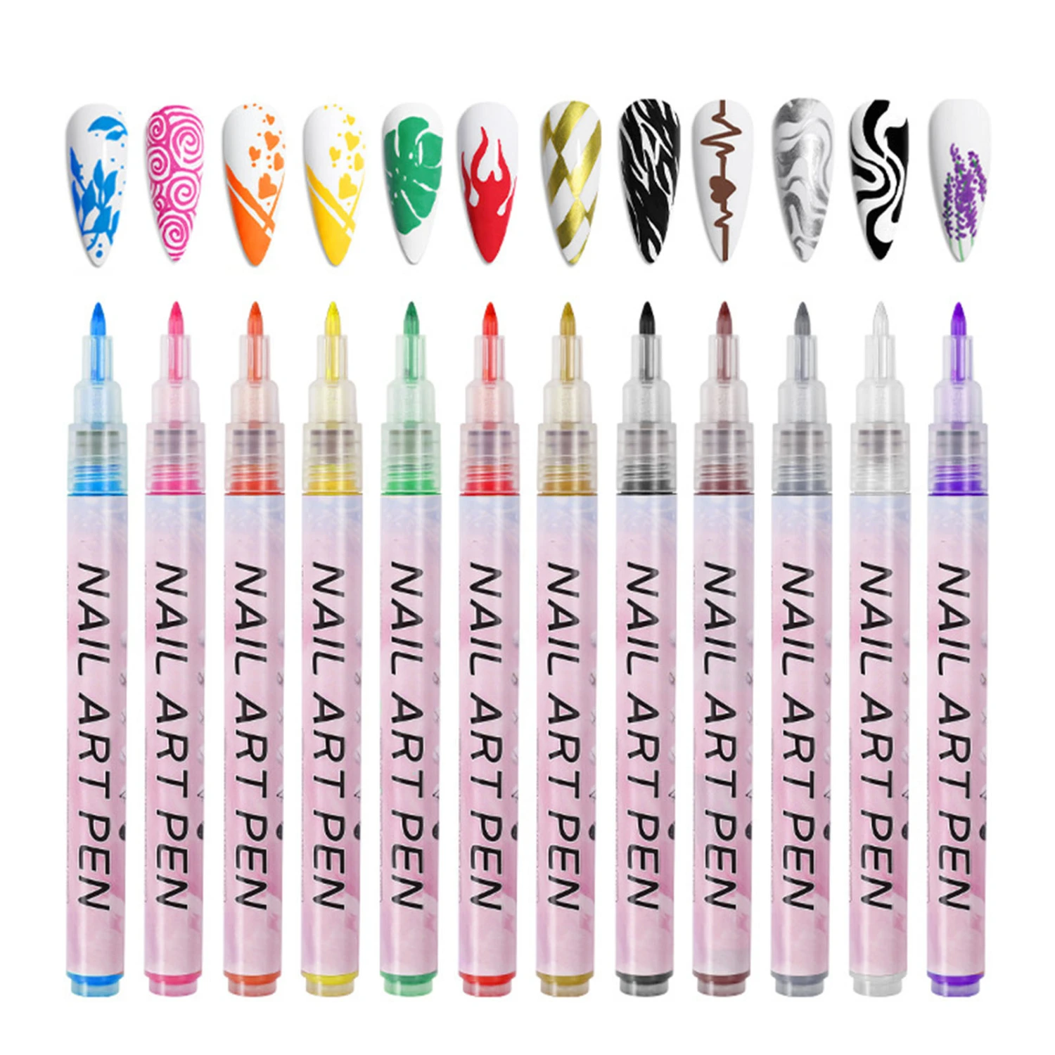 12pcs Nail Art Pens, Colorful Nail Art Markers DIY Drawing Pen