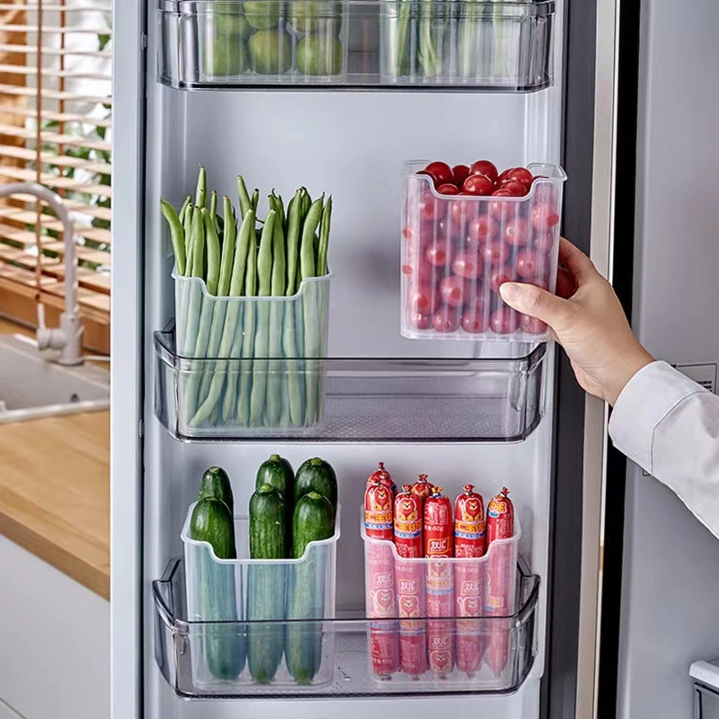 1/2/3pcs New Refrigerator Side Door Storage Box, Refrigerator Food Food Sorting Box, Fresh Keeping Box, Food Container