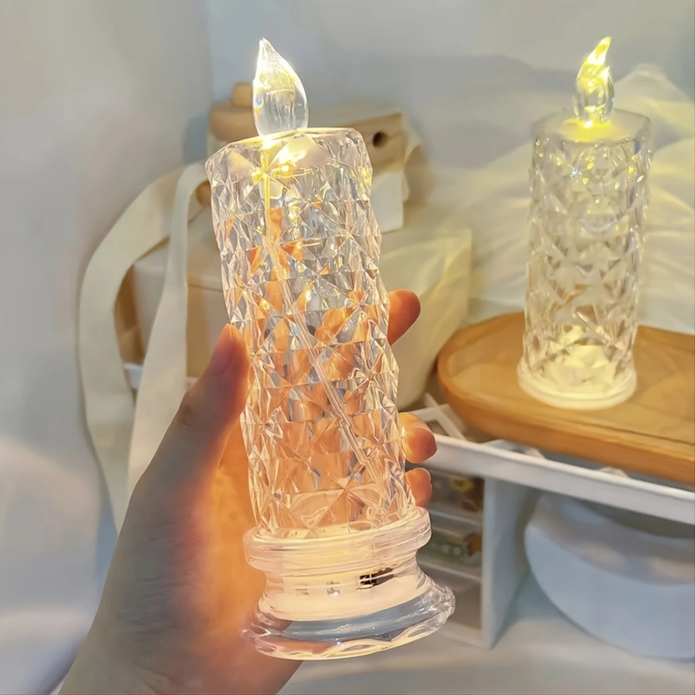 Romantic Rose Pattern LED Candle Light - Perfect for Birthdays and Weddings