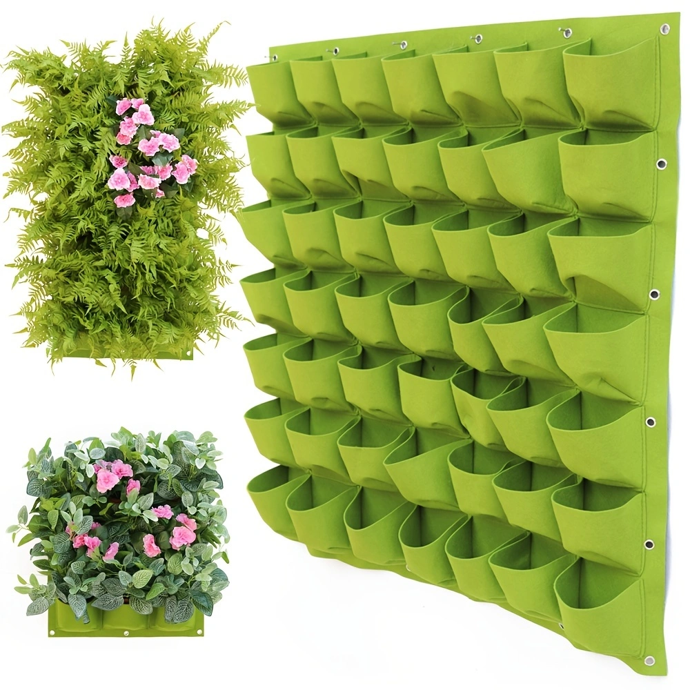 Grow Your Own Garden with This Vertical Hanging Wall Planting Bag - 18/25/36/49/64/72 Pockets