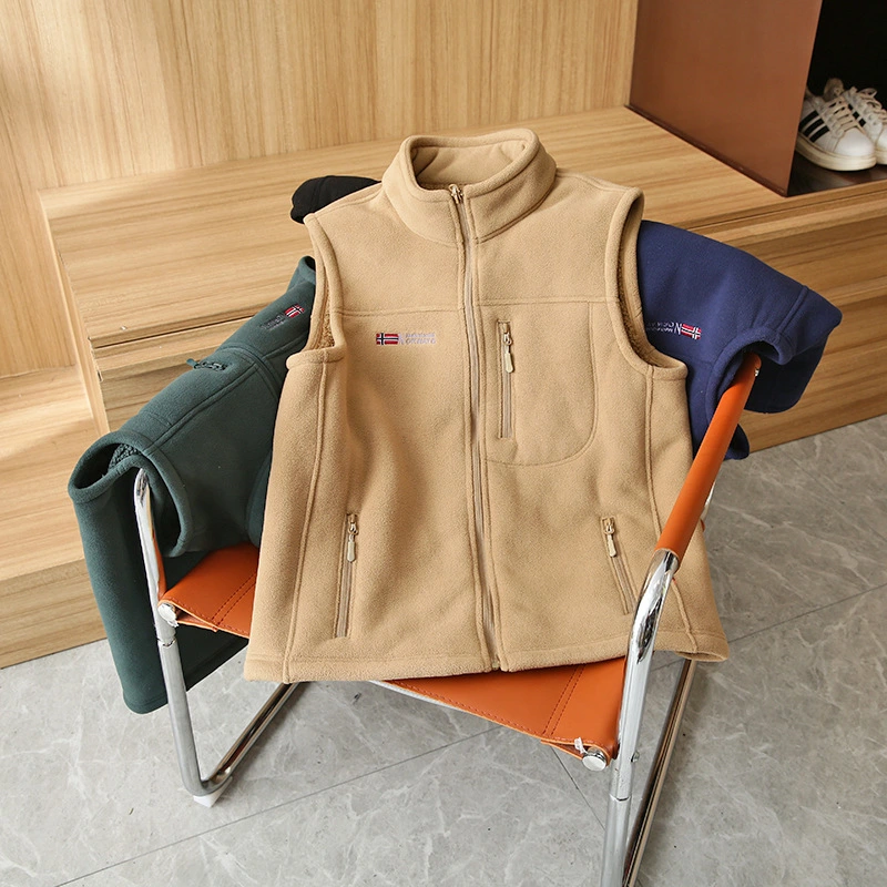 Thick Warm Men's Vest Stand Collar Polar Fleece Waistcoat
