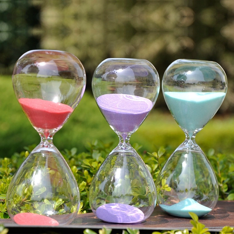 Glass Sand Clock Timer 60-30-15 Minutes Creative Decoration