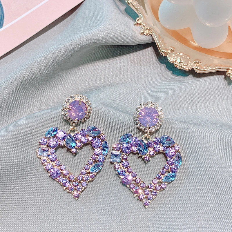 Sweet Refined Grace Crystal Love Heart Earrings