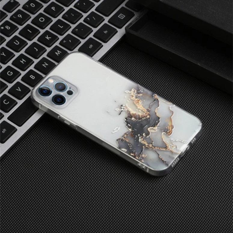 Three-dimensional Marble Phone Case Hollow XR Straight Edge Suitable Soft Shell