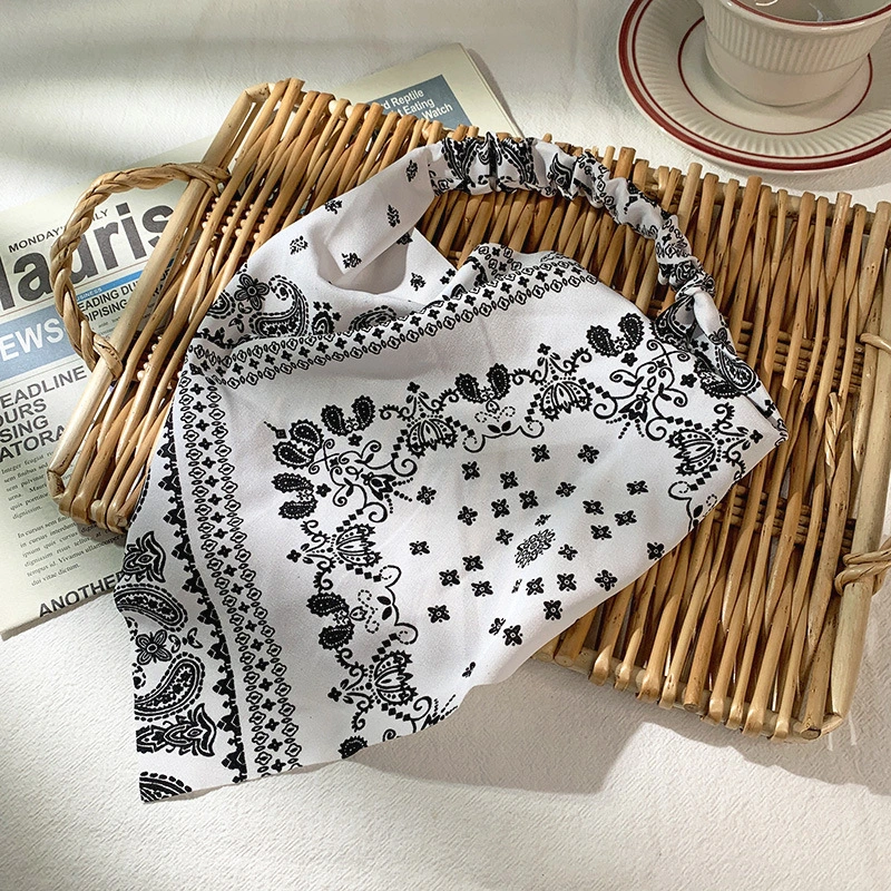 Sweet Cute Women Bag Bandana Headband Stretch All-matching Hair Towel Simple Wide Elastic Band Headband Triangular Binder