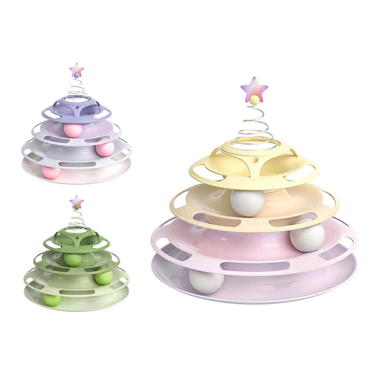 4-layer Cat Turntable Toy Funny Ball Track Indoor Interactive Toy