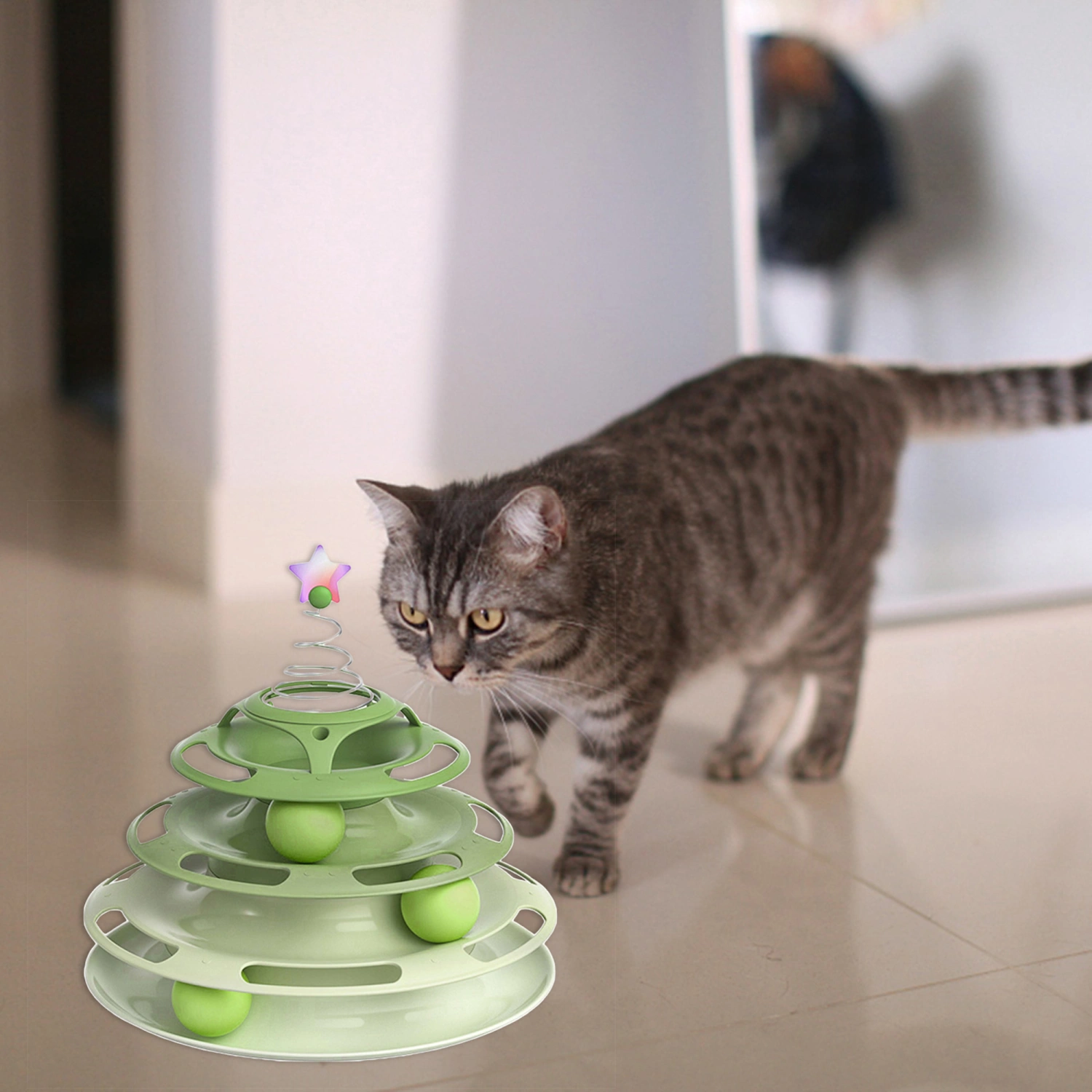 4-layer Cat Turntable Toy Funny Ball Track Indoor Interactive Toy