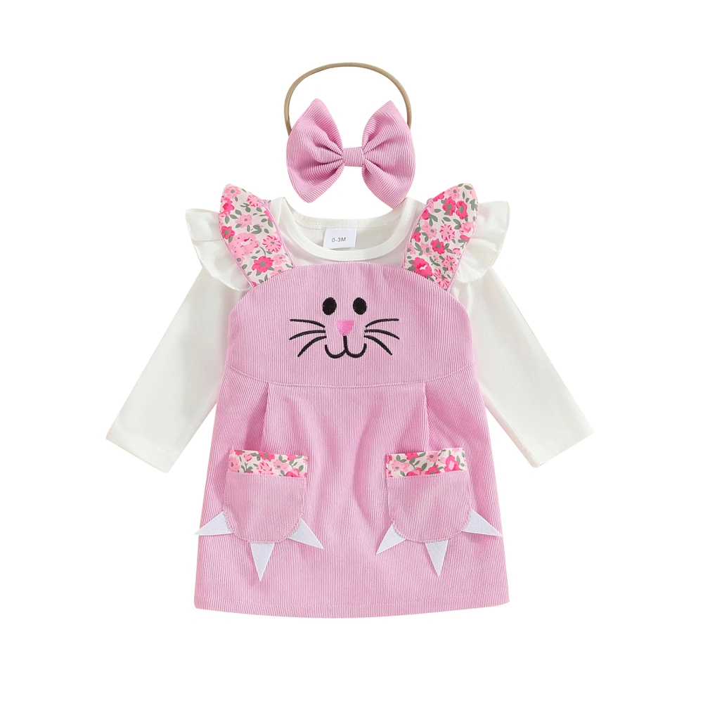 Baby Girls Easter Outfit Romper and Bunny Dress Cute Headband