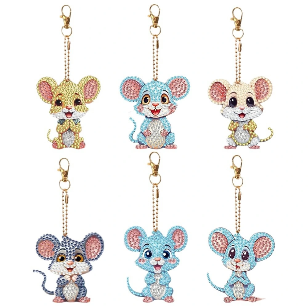 5D Diamond Painting Kit Cute DIY Mouse Diamond Art Keychains Charms