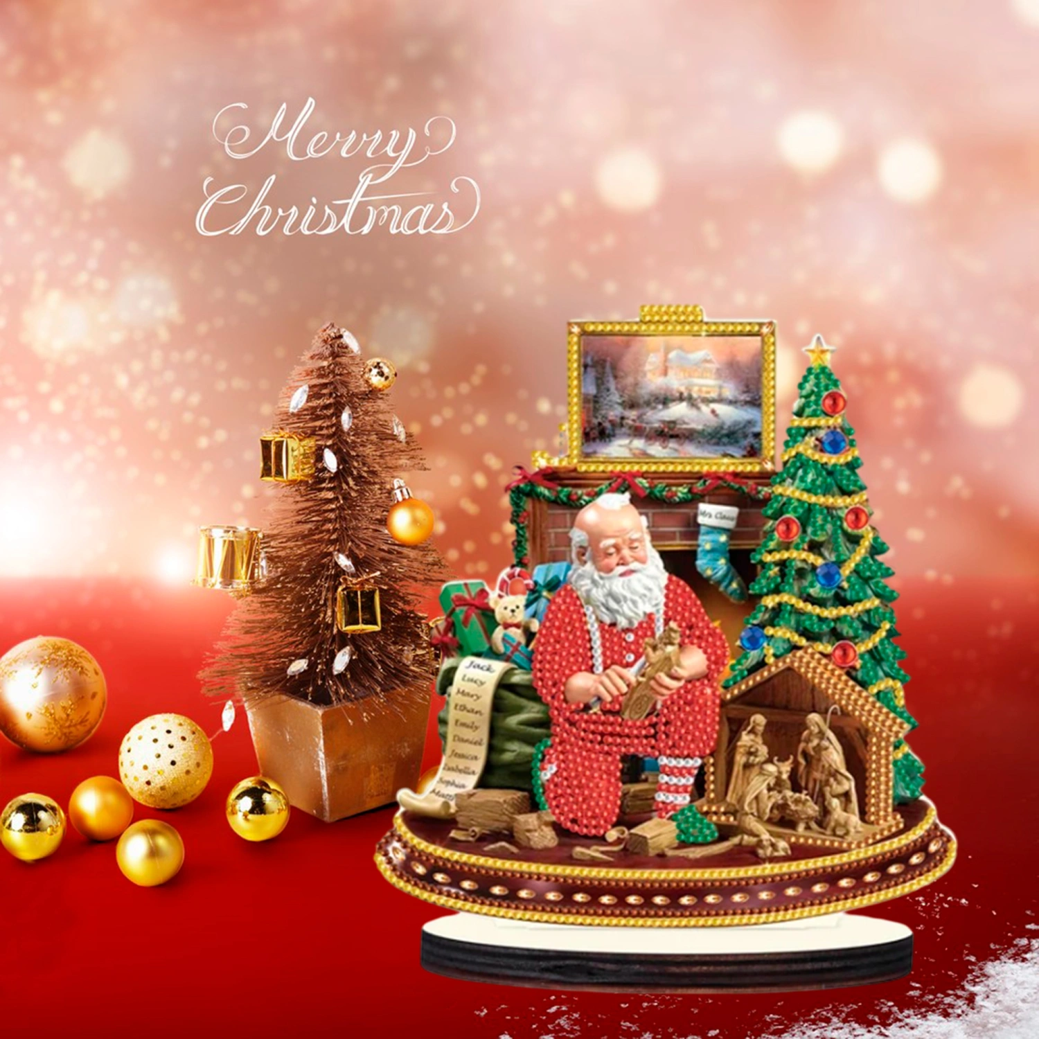 Christmas Diamond Painting Kit, DIY Full Drill 5D Diamond Painting