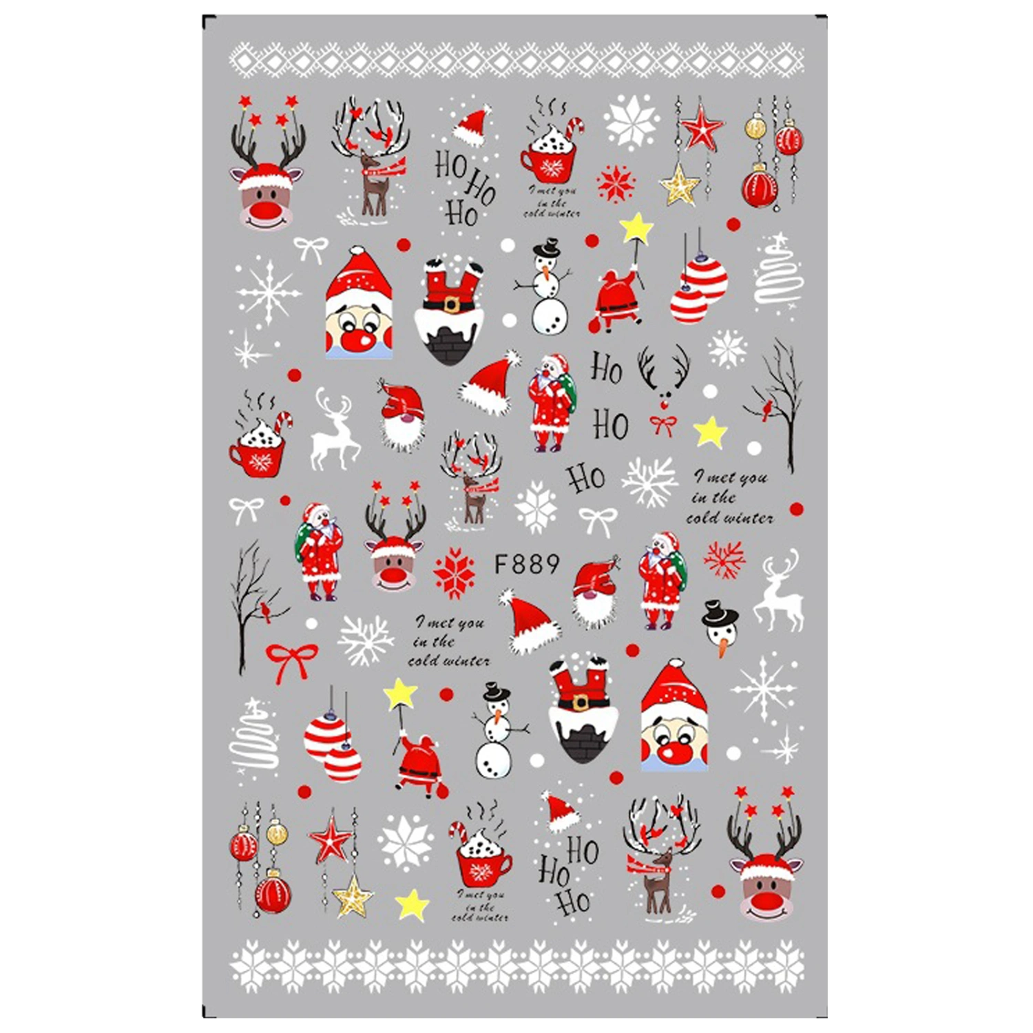 Christmas Nail Stickers Snowman Santa Claus Manicure Stickers Nail Art