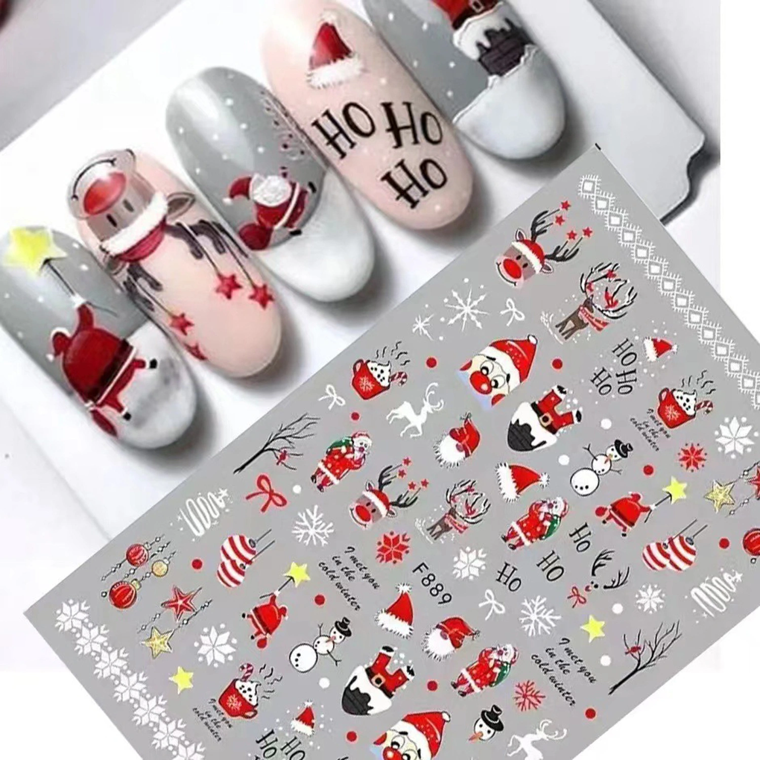 Christmas Nail Stickers Snowman Santa Claus Manicure Stickers Nail Art