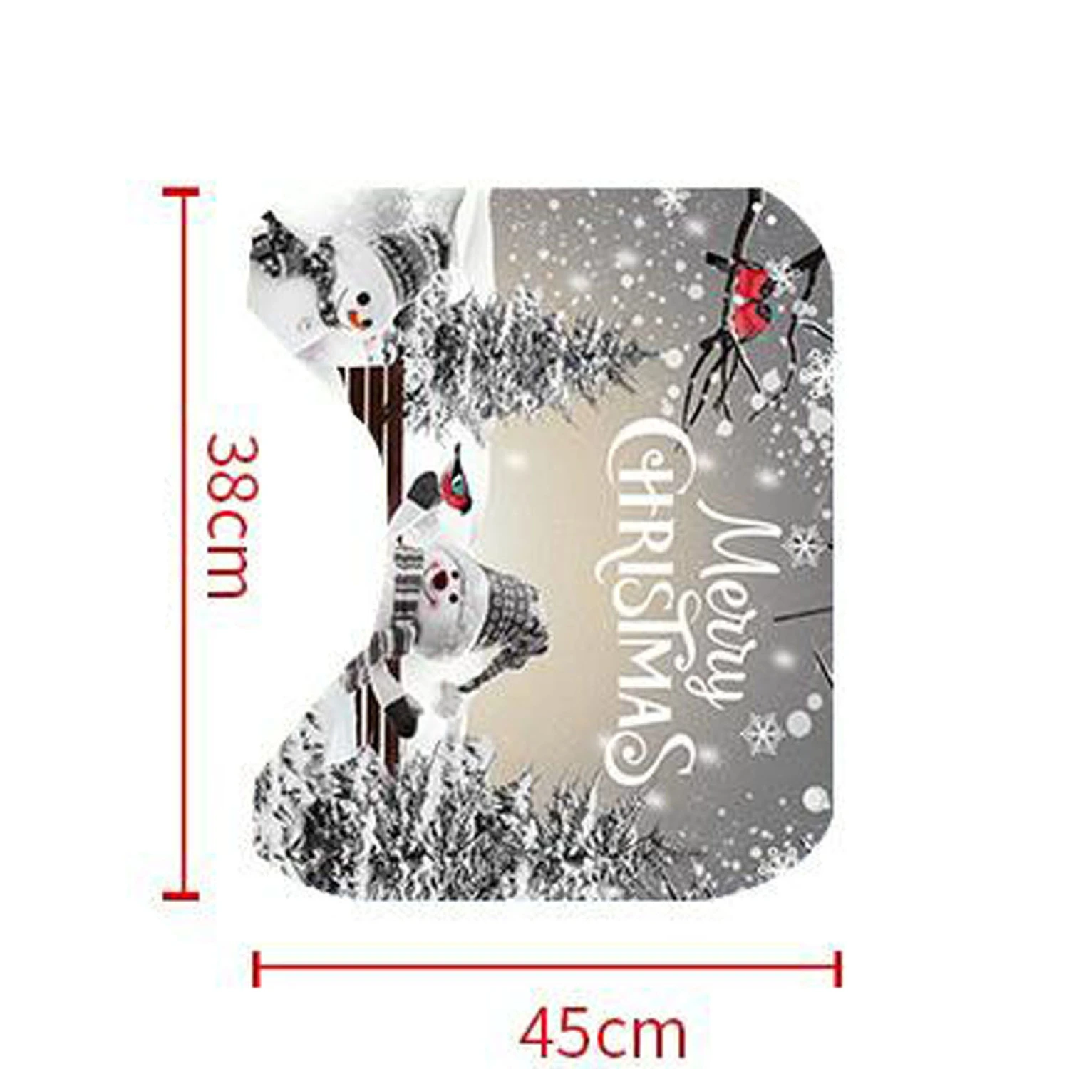 Christmas Toilet Set Snowman Floor Mat Shower Curtain Toilet Cover Pad