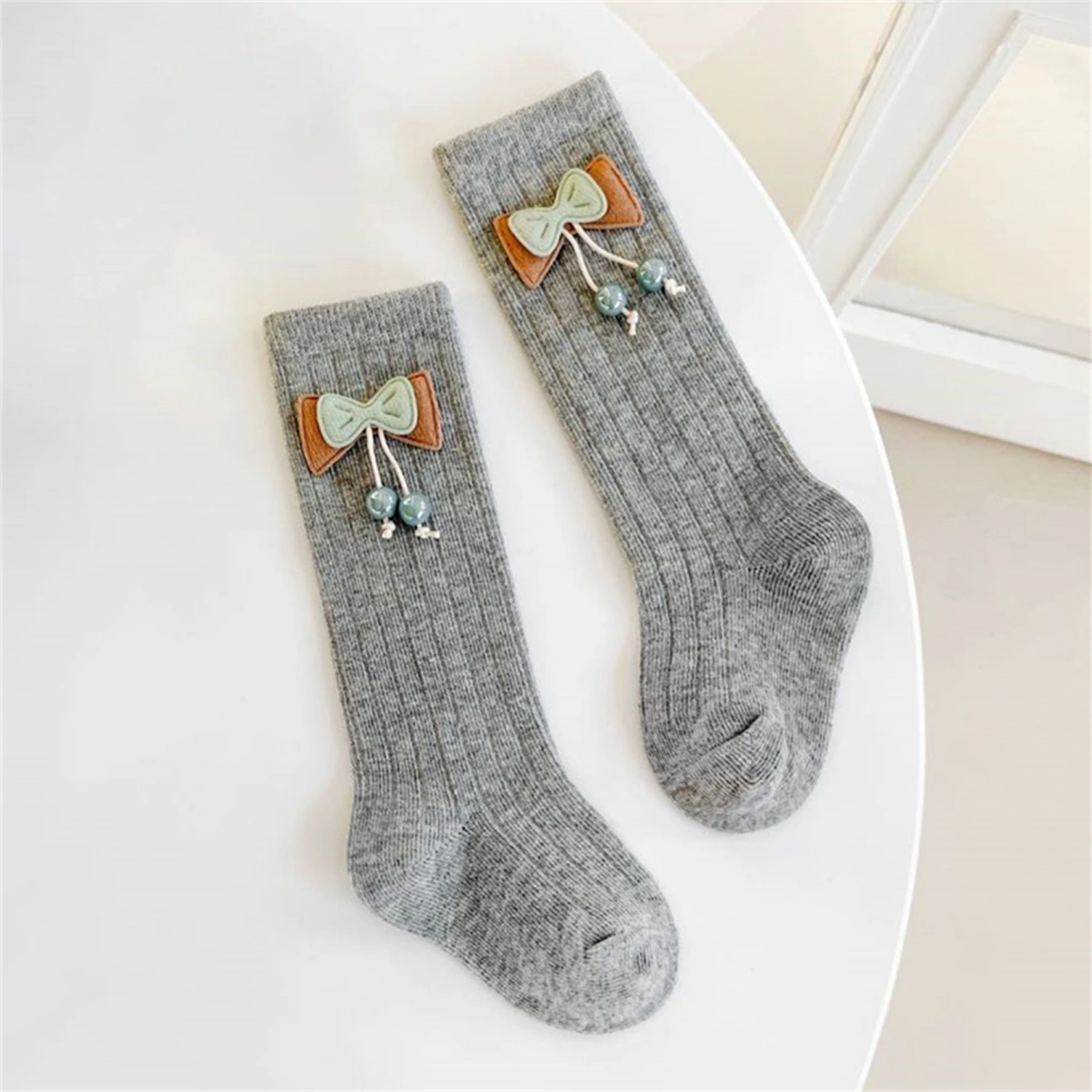 Baby Girls Bow Princess Socks Knee High Socks Breathable Tube Socks