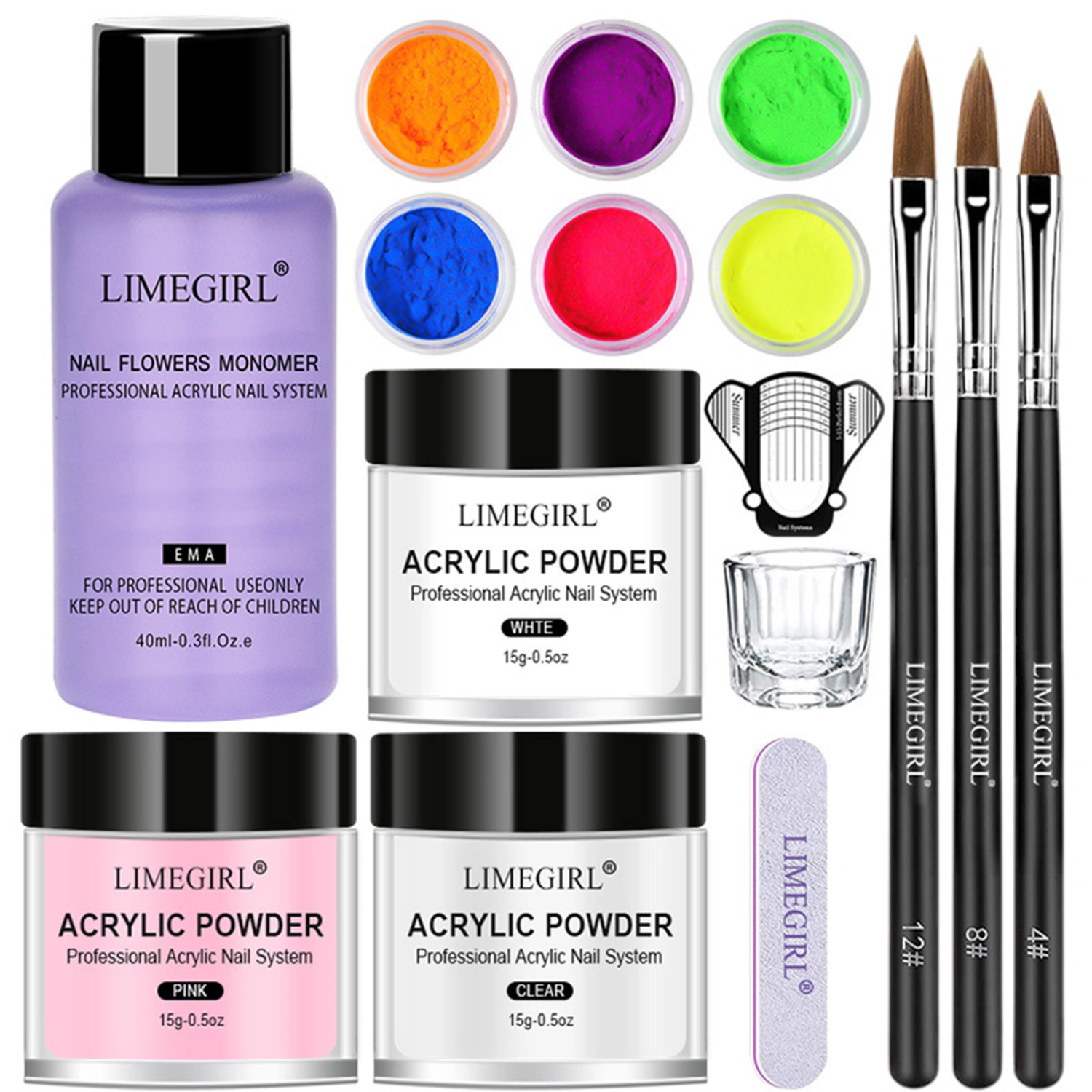 Acrylic Powder and Liquid Set Nail Powder and Monomer Kit with Drill