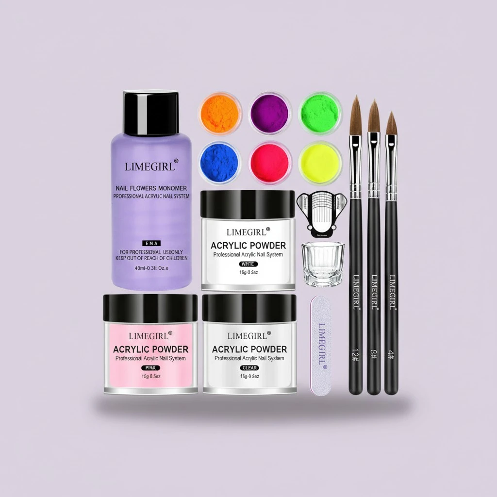 Acrylic Powder and Liquid Set Nail Powder and Monomer Kit with Drill